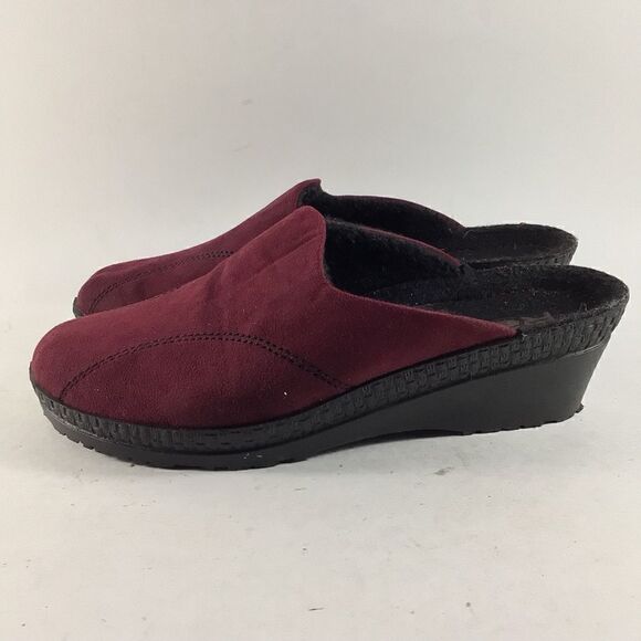 Rohde womens mule clogs suede shoes red black size EU 36 US 5.5 - Picture 3 of 8